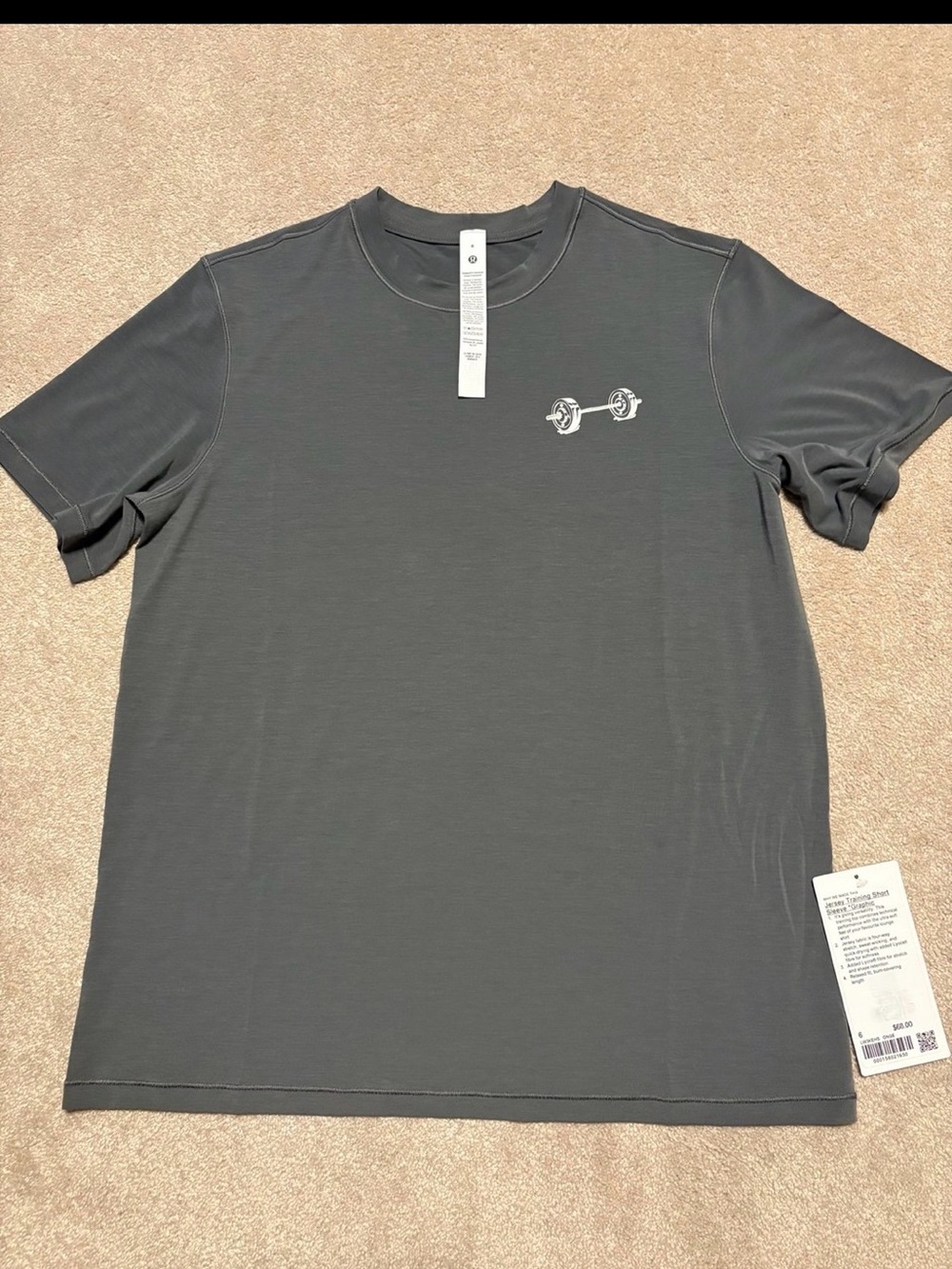 Lululemon Jersey Training short sleeve graphic - Barbell Baddie Size 6 NWT